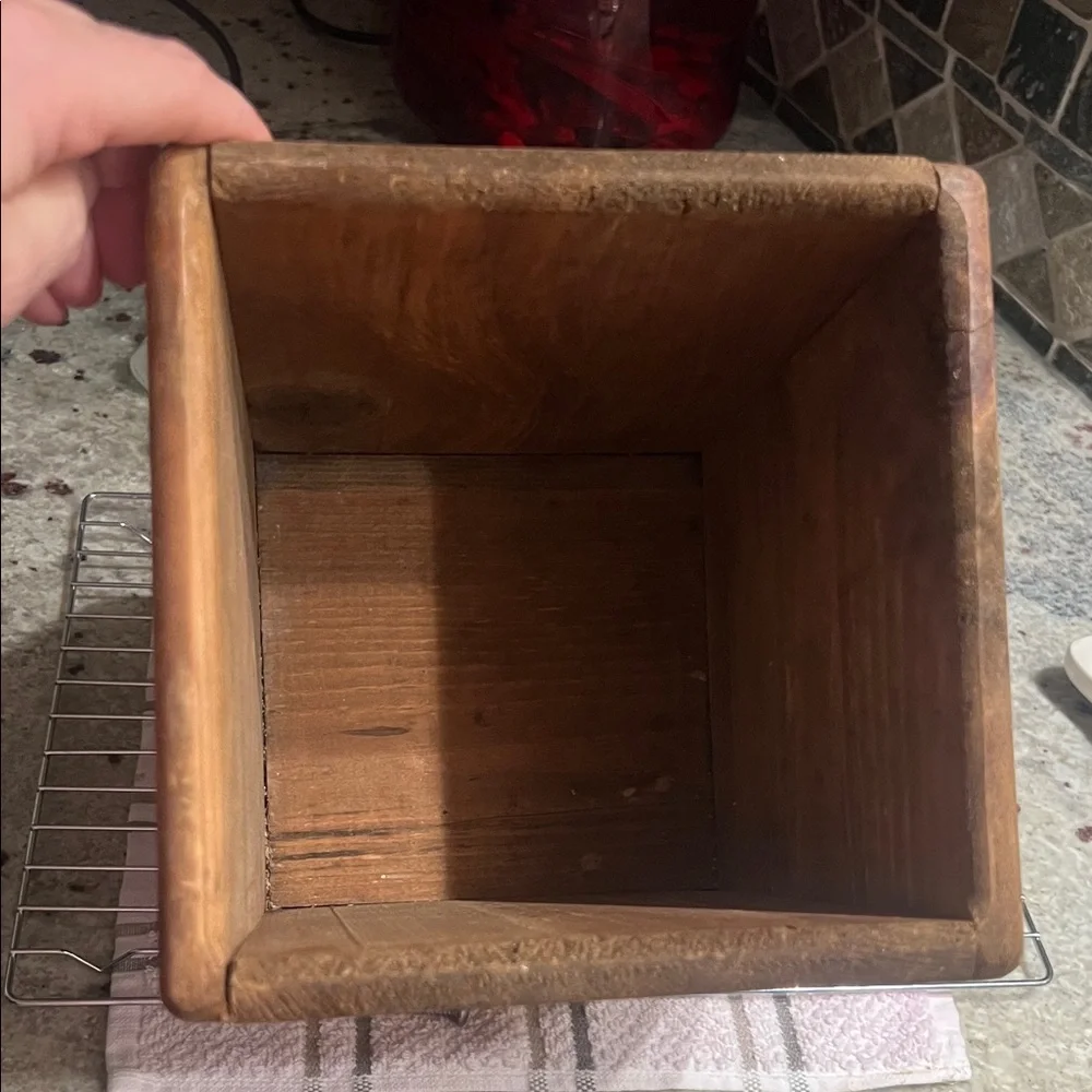 Rustic Wooden Flour Container Vintage EUC Antique